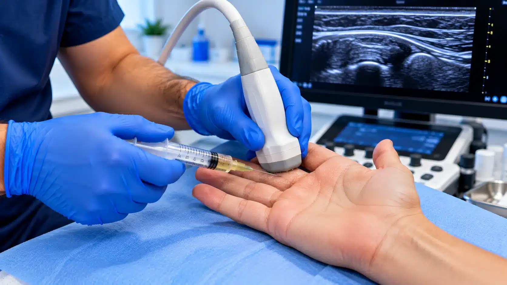 Ultrasound-guided trigger point injection for the treatment of muscle pain, tension and myofascial trigger points.