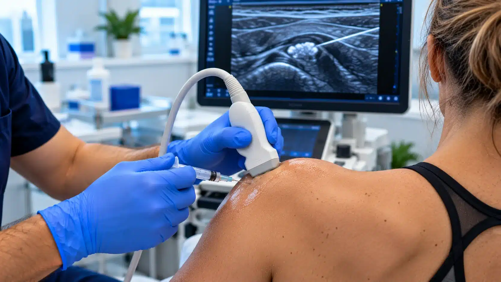 Ultrasound-guided calcific barbotage treatment for calcific tendinopathy of the shoulder to reduce pain and improve function.